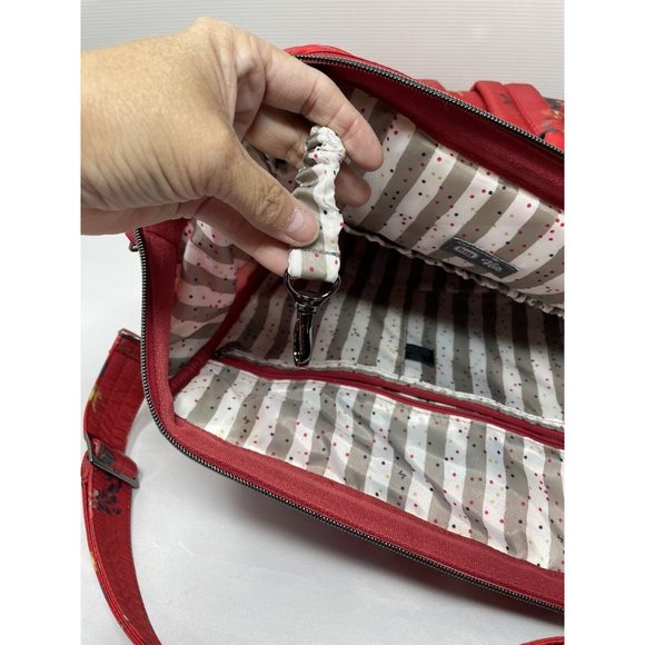 Lug Via Convertible Tote Backpack Travel Bouquet Red Pockets Trolley Sleeve RFID - Picture 9 of 14